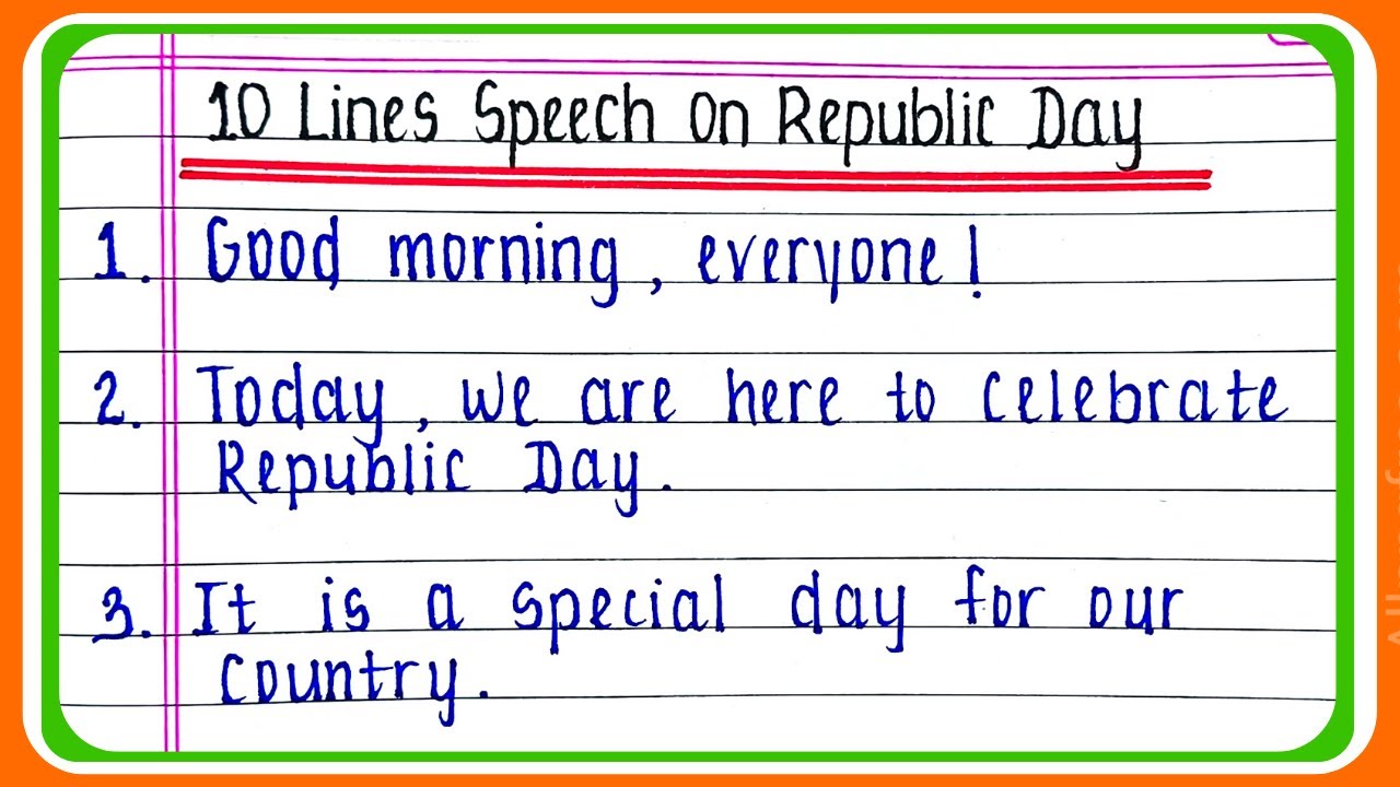 Republic day speech for ukg students | Republic Day Speech 26 January speech in English