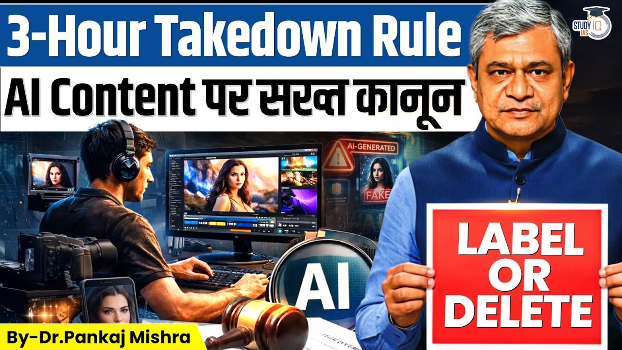 The Death of Digital Deception? India&rsquo;s 3-Hour Rule on Deepfakes & AI | Dr. Pankaj Mishra | StudyIQ