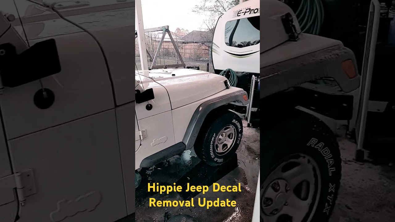 Hippie Jeep Decal Removal Progress