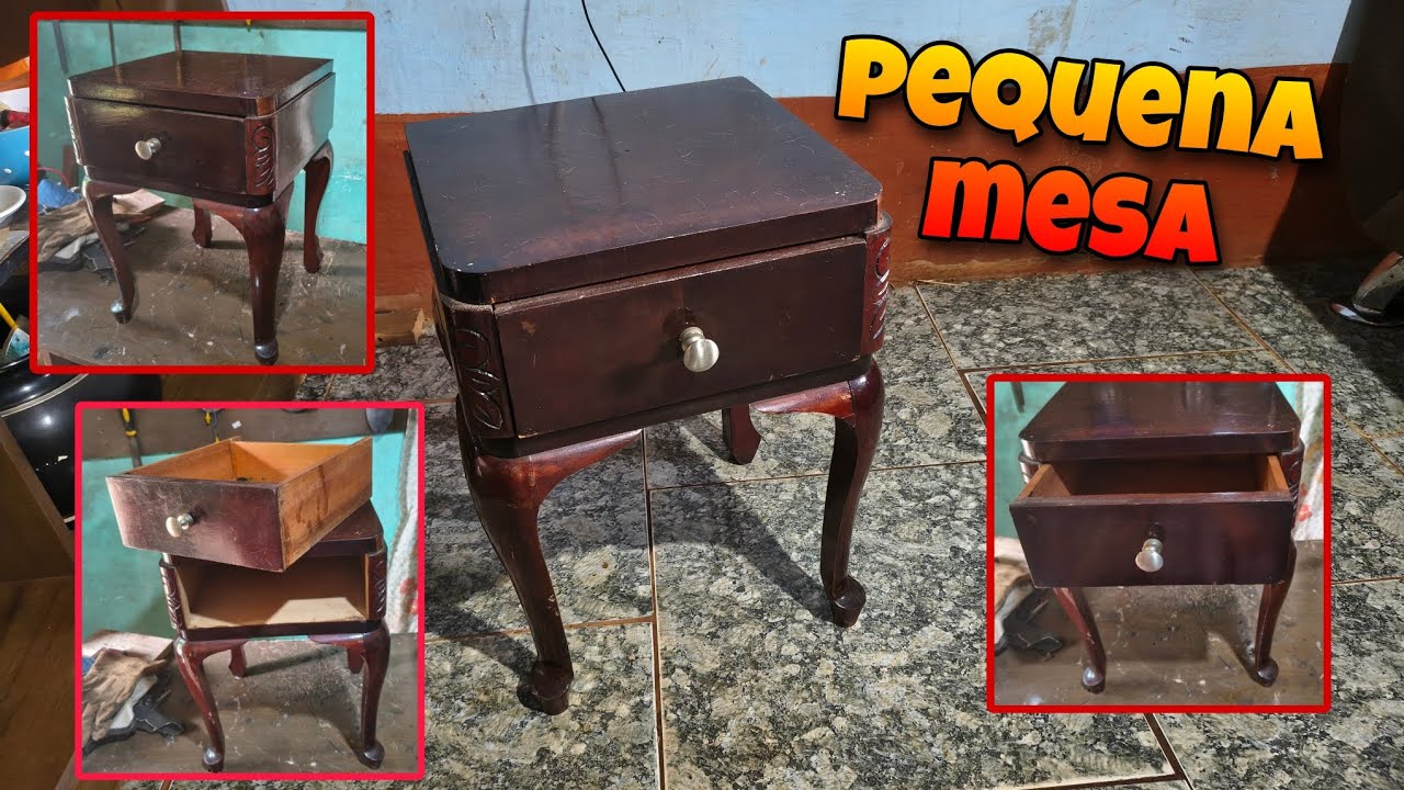 Limpeza em um pequeno móvel de madeira (Passai óleo de peroba)