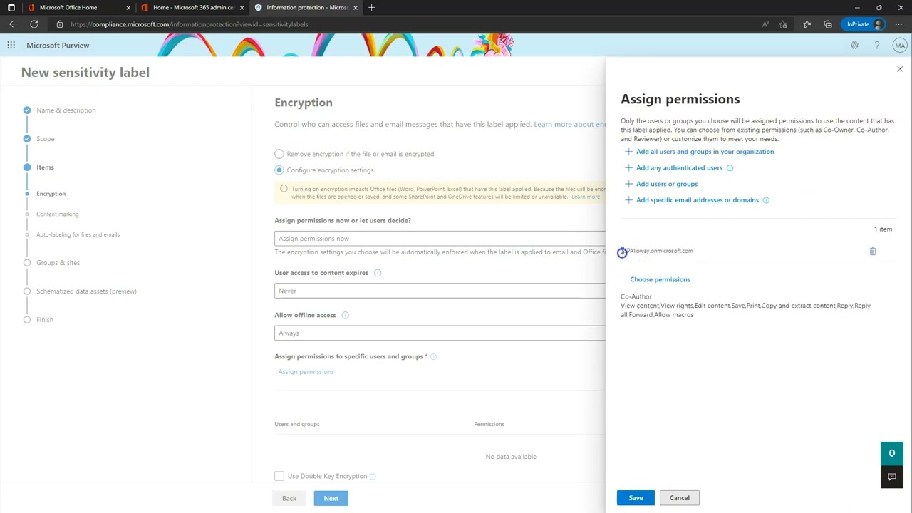Lab 3 - Create and apply a sensitivity label to one user Part 1