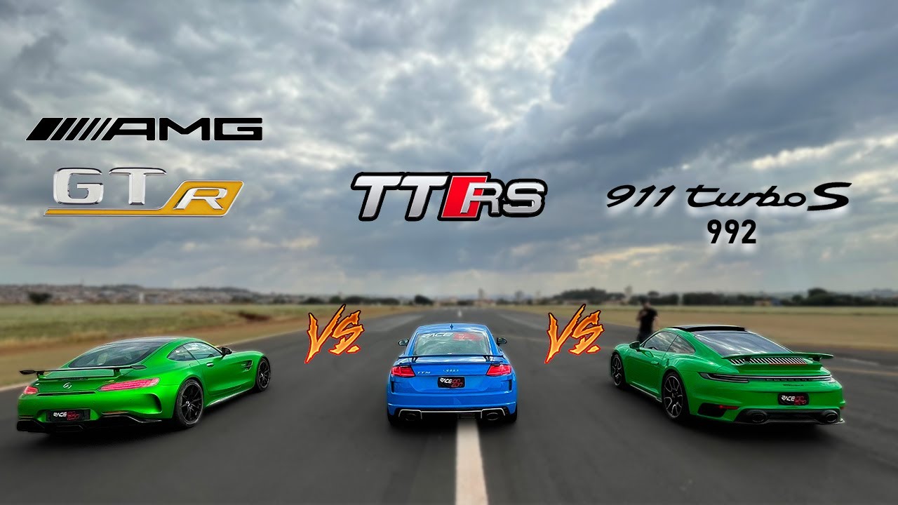 DRAG RACING MAIS INSANO DO MUNDO | PORSCHE 911 TURBO S 992 vs AUDI TTRS vs MERCEDES AMG GT R
