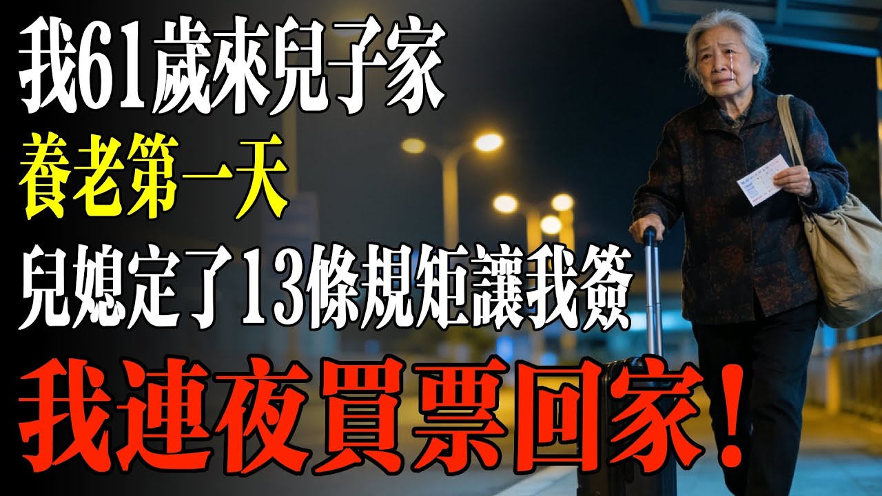 我61歲來兒子家，養老第一天，兒媳定了13條規矩讓我籤，我連夜買票回家！#幸福 #人生 #故事 #老年 #退休後 #情感 #人生感悟 #養生 #哲理 #老年生活