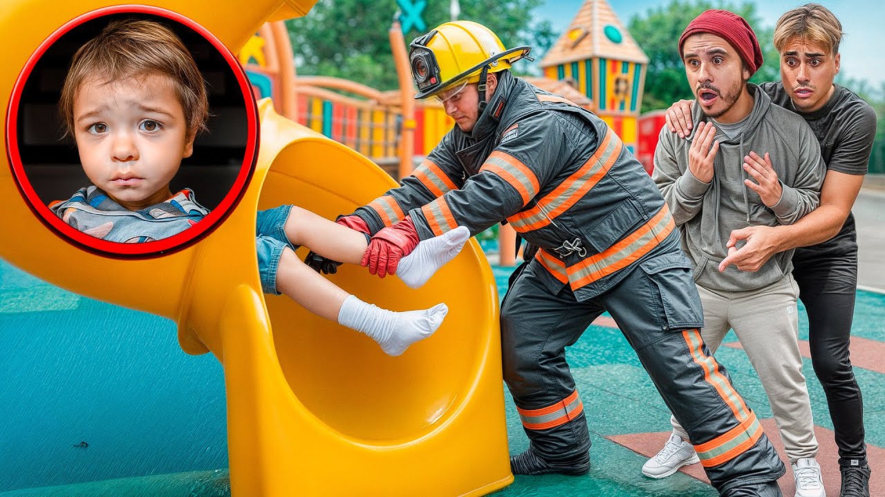 Our Baby Got STUCK In The Playground SLIDE!