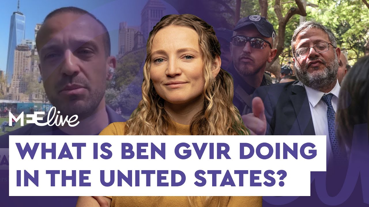 US students protest Israeli minister Ben Gvir's visit | MEE LIVE
