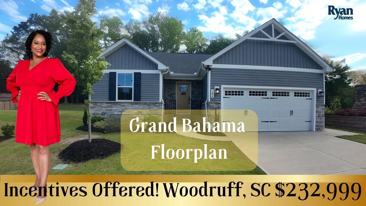 Grand Bahama Floorplan at Waverly Springs | New Homes in Woodruff SC by Ryan Homes 🏡