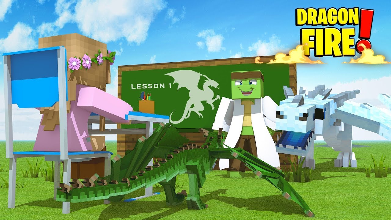 DRAGON LESSONS FROM TINY TURTLE ! | Minecraft Dragon Fire | Little Kelly