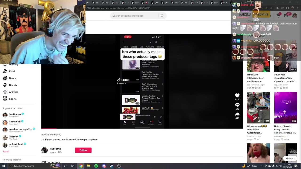 xQc Cries Laughing at GOOFY Producer Tags