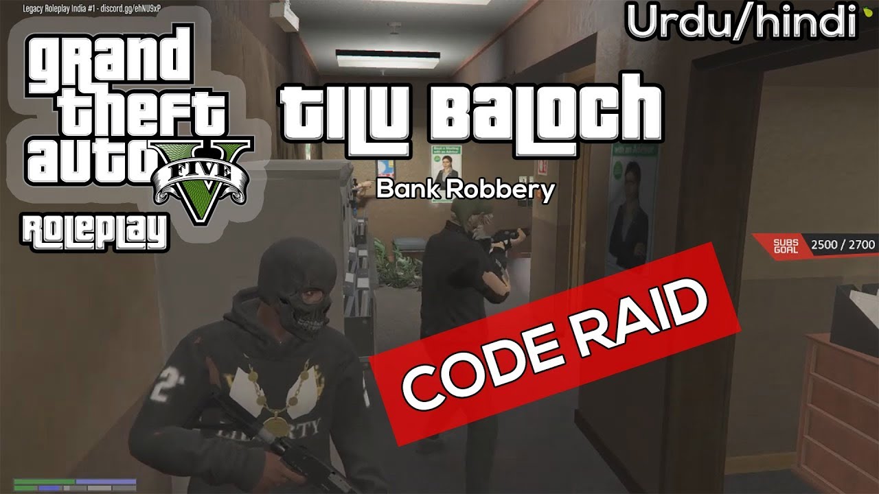 Code RED Bank Robbery - Tilu Baloch | GTA 5 Legacy Roleplay India