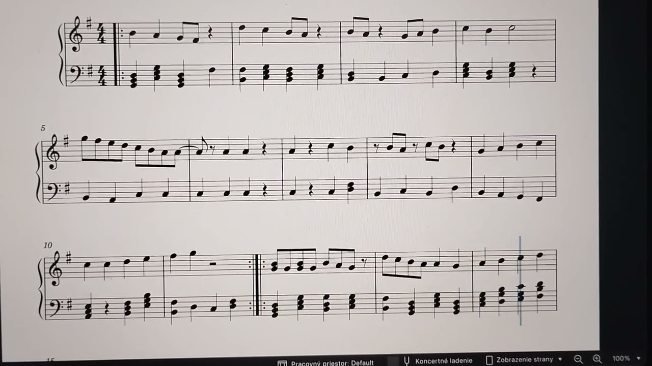 Koleda Mikulášika easy piano 🎹 originál sheet notes Tutorial in the G-dur stupnica