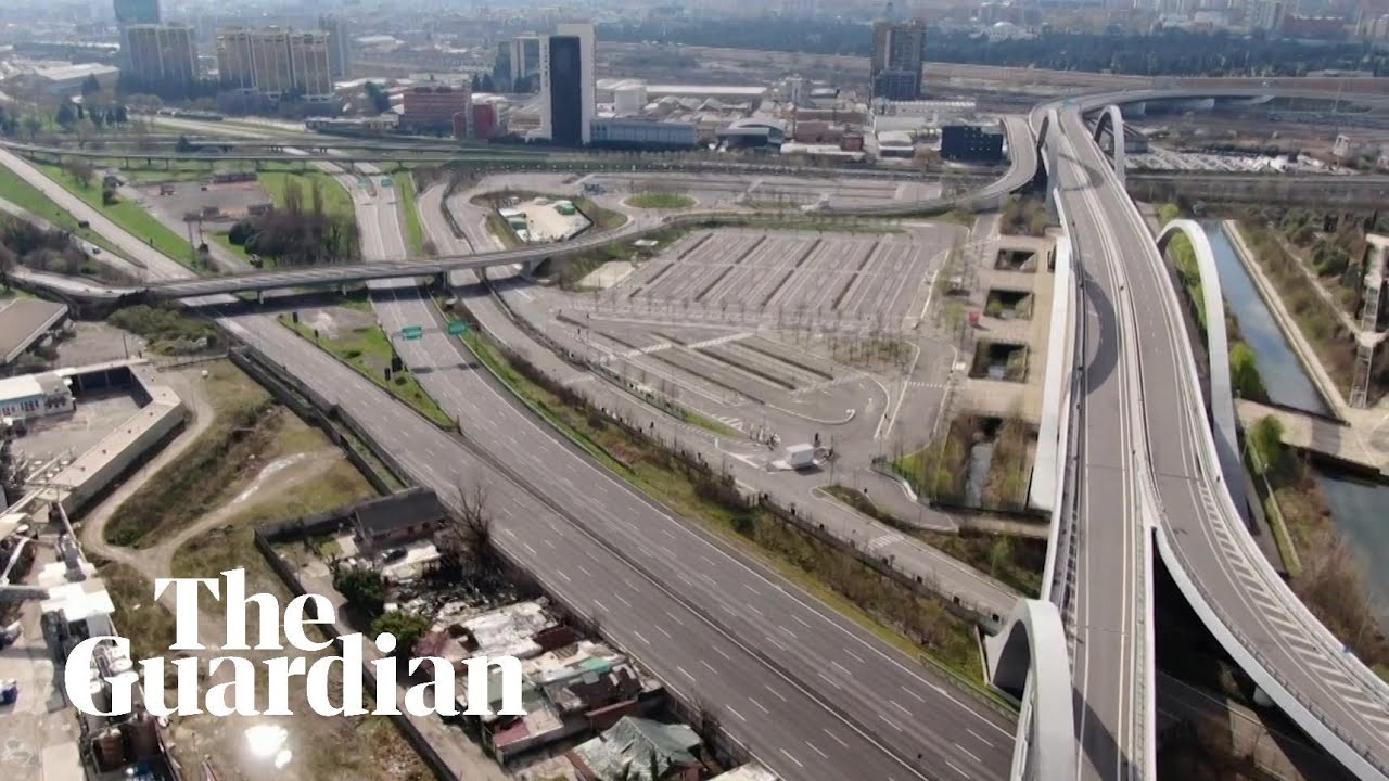 Drone footage shows empty roads in Italy amid coronavirus lockdown