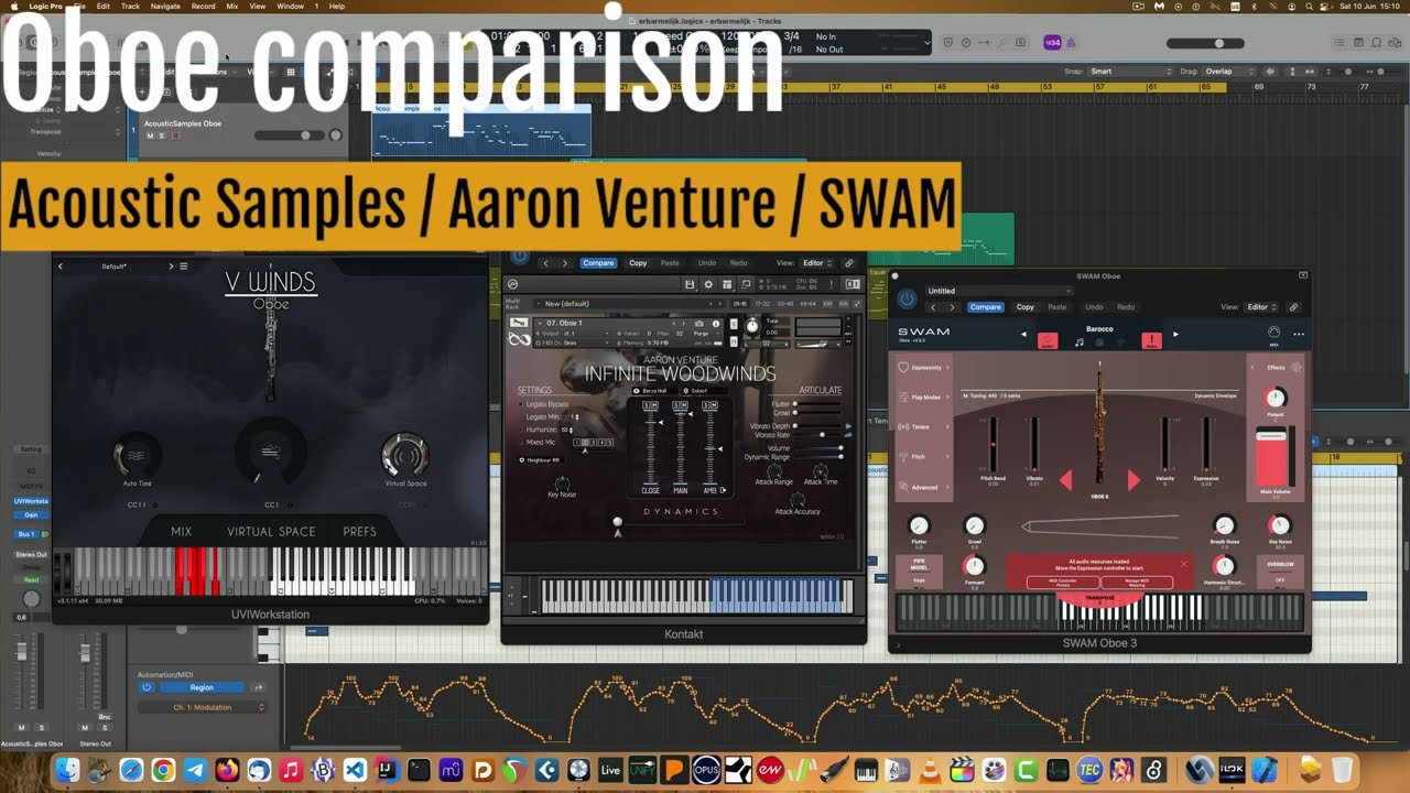 Oboe comparison: Acoustic Samples / Aaron Venture / SWAM