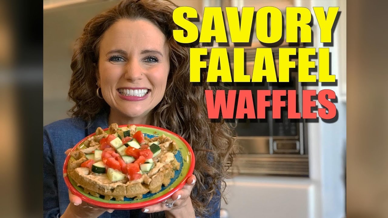 Savory Falafel Waffles with Tahini Sauce!
