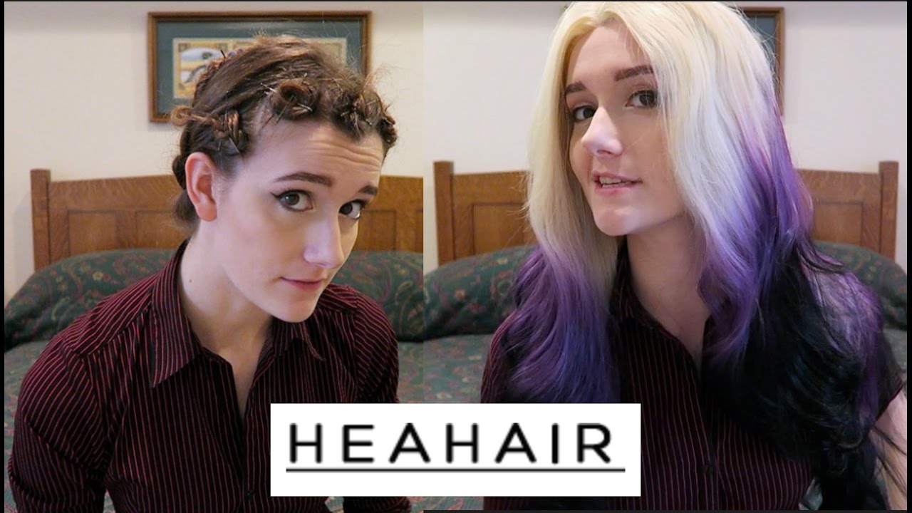 WIG PREP + HeaHair WIG REVIEW (Ombre Blonde Purple Black Synthetic Lacefront Wig)