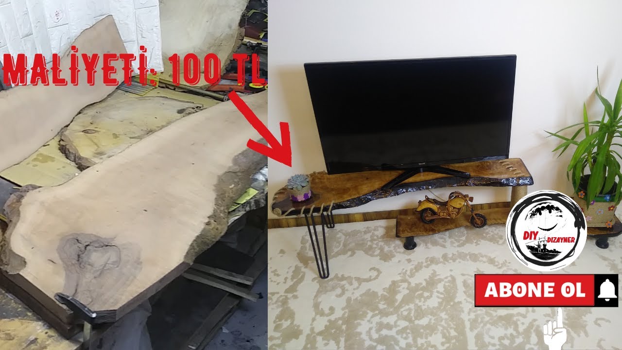 ÇOK BASİT TV ÜNİTESİ NASIL YAPILIR !! (DIY Dizayner = Kendin Yap Tasarımını)