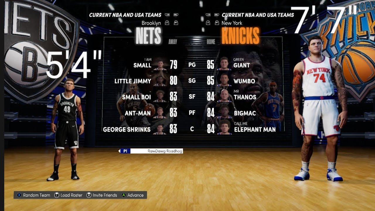 NBA 2K22 GIANT PLAYERS vs tiny players.