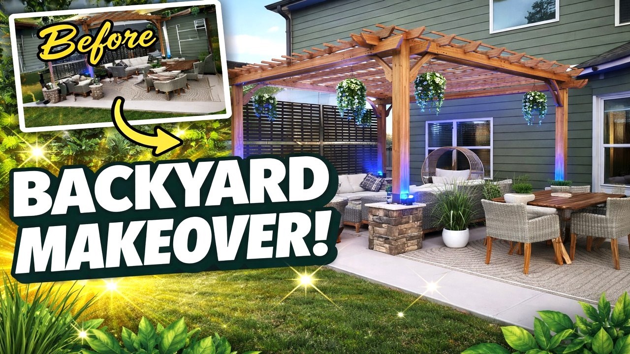 Extreme Patio Makeover | with multicolor lights for evening vibes