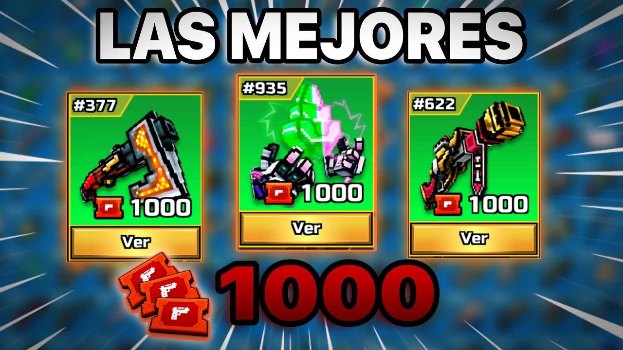 LAS MEJORES ARMAS POR MIL CUPONES DE PIXEL GUN 3D!!!!