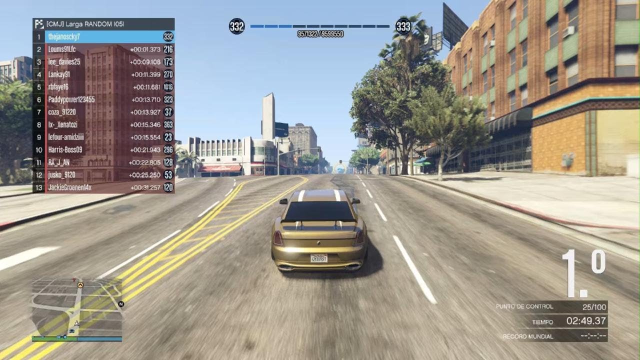 CARRERA LARGA CON COCHES ALEATORIOS GTA V ONLINE