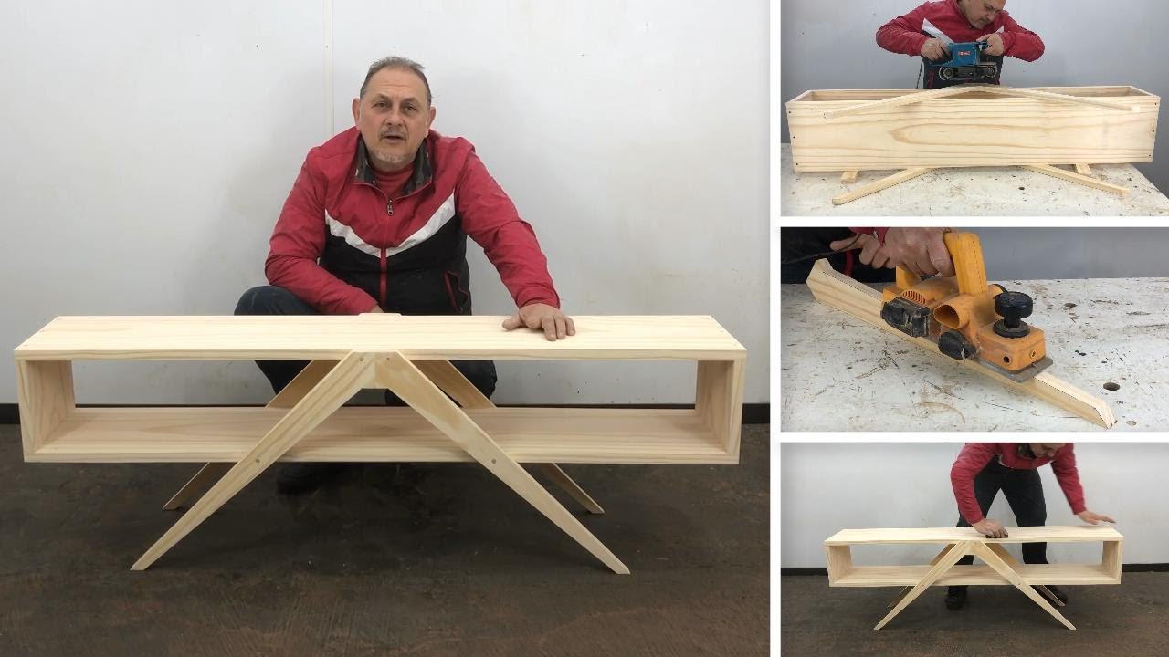 Mesa TV Rack estilo Nórdico Muy Bonita - Tutorial de Carpinteria