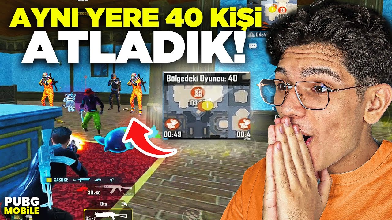 AYNI YERE 40 OYUNCU ATLADIK! EFSANE MAÇ - PUBG MOBİLE