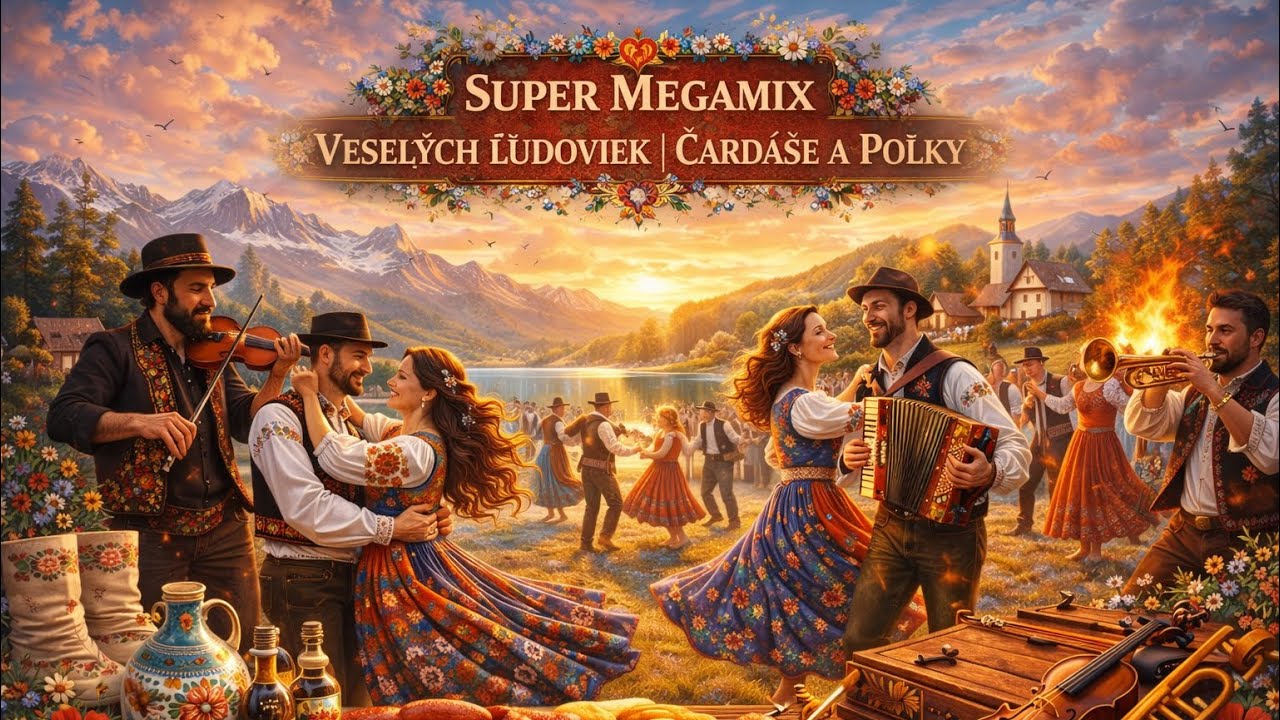 SUPER MEGAMIX VESELÝCH ĽUDOVIEK | Čardáše a rytmické polky zo Slovenska – AMIZ SOUND