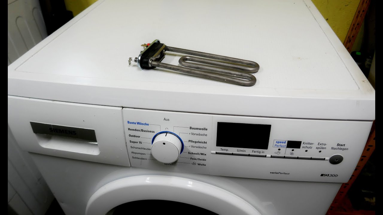 Pralka Siemens IQ300 nie grzeje i wybija bezpiecznik , wymiana grzałki. Siemens heater replacement.