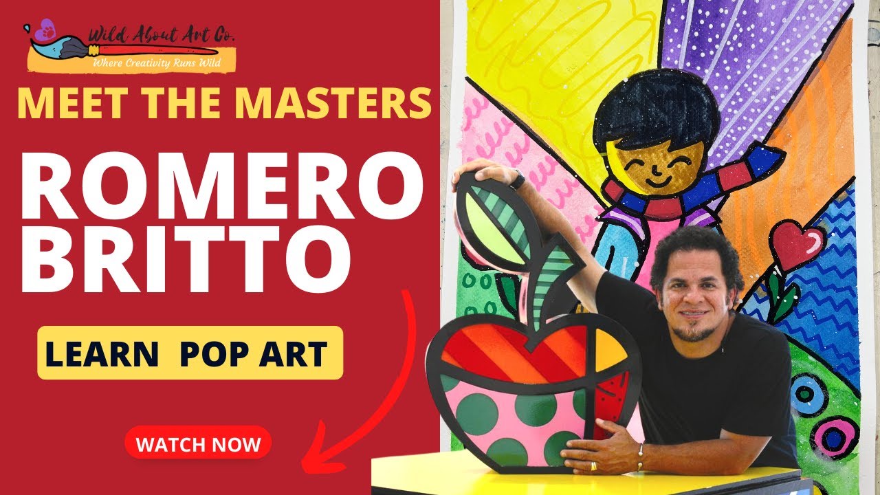 Romero Britto ART LESSONS -  Pop Art For kids - Art teachers lessons - Art at home