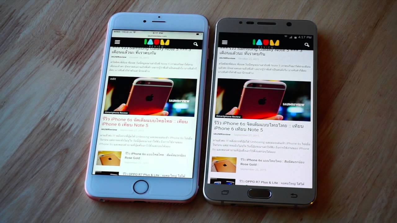 +++ รีวิว iPhone 6s Plus Rose Gold VS Galaxy Note 5 +++ ยกที่ 2