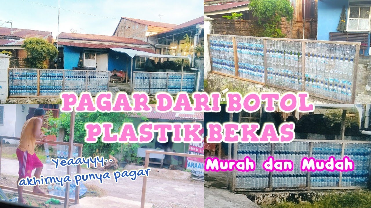 CARA MEMBUAT PAGAR DARI BOTOL PLASTIK BEKAS || MURAH DAN MUDAH