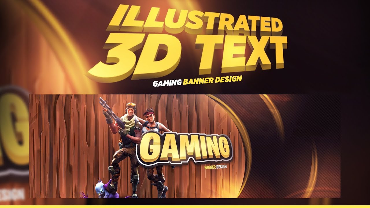 Photoshop Tutorial: Illustrated 3D Text Gaming Banner Design