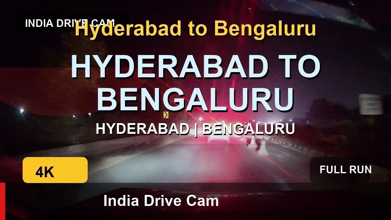 Hyderabad to Bengaluru | Night Drive | 4K Dashcam India