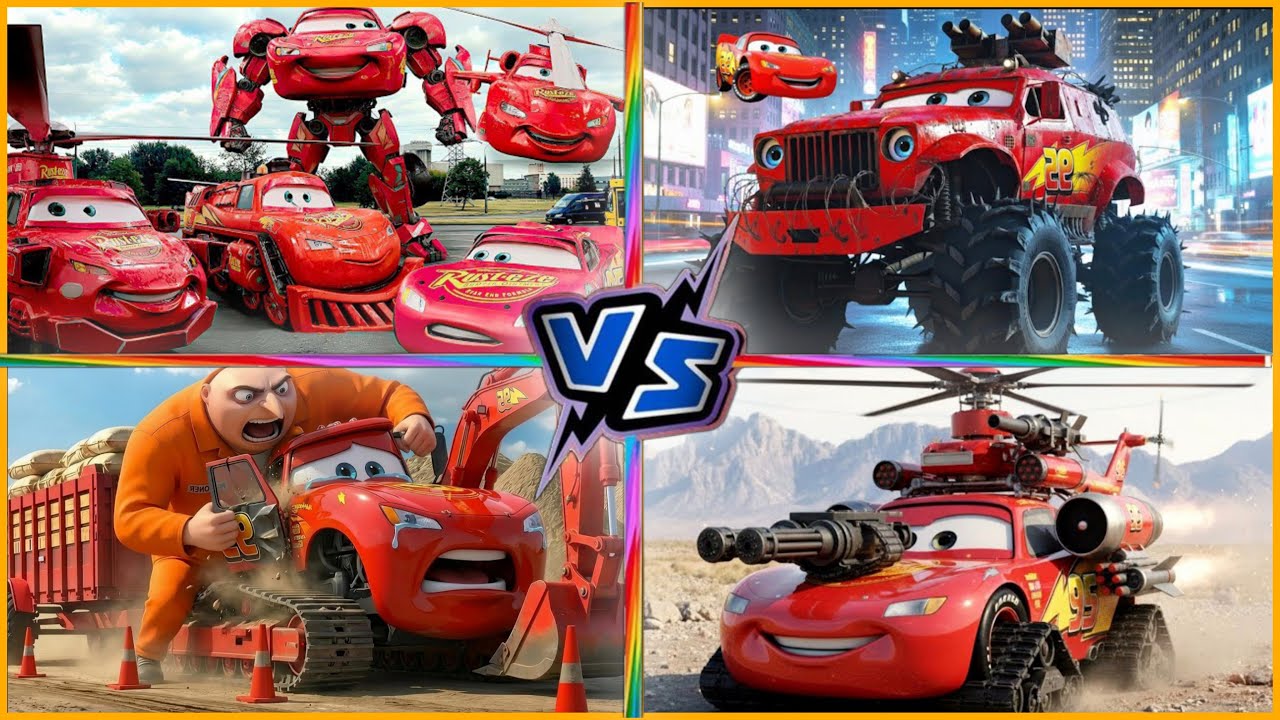 CRAZY CRAB McQUEEN vs MONSTER TRUCKS! 🏎️🦀 Who is the king? 👑🔥
