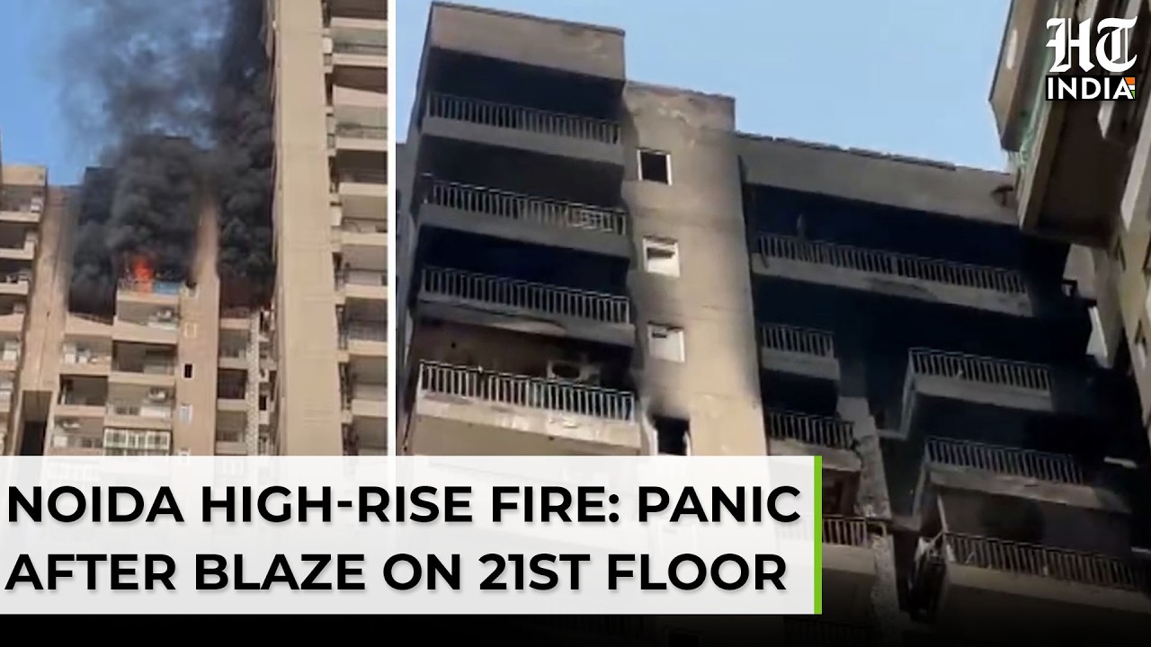 Noida High-Rise Fire: Blaze Erupts On 21st Floor Of Aranya Society; AC Unit Blast Suspected