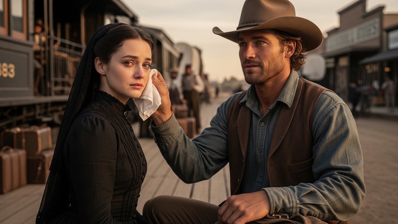 Mail Order Bride Stepped Off the Train Crying, The Cowboy Wiped Her Tears and Said 