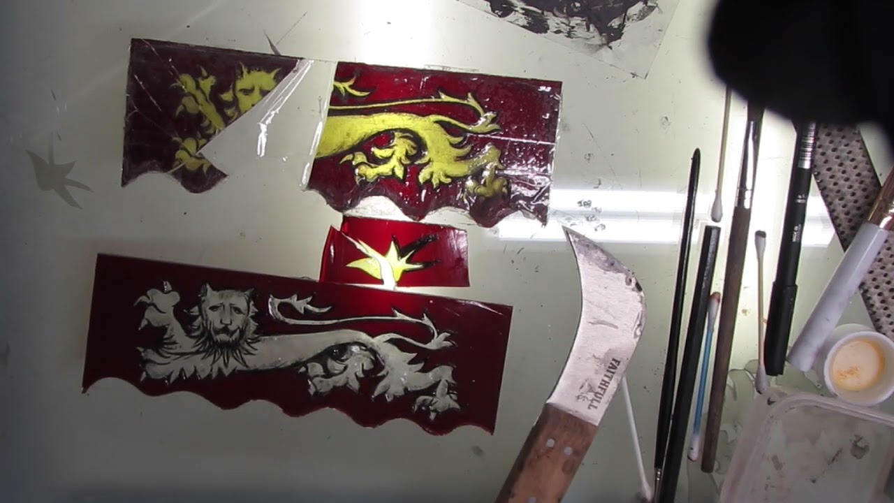 Sophie's Stained Glass | Restoration: Painting  - tracing and enamelling
