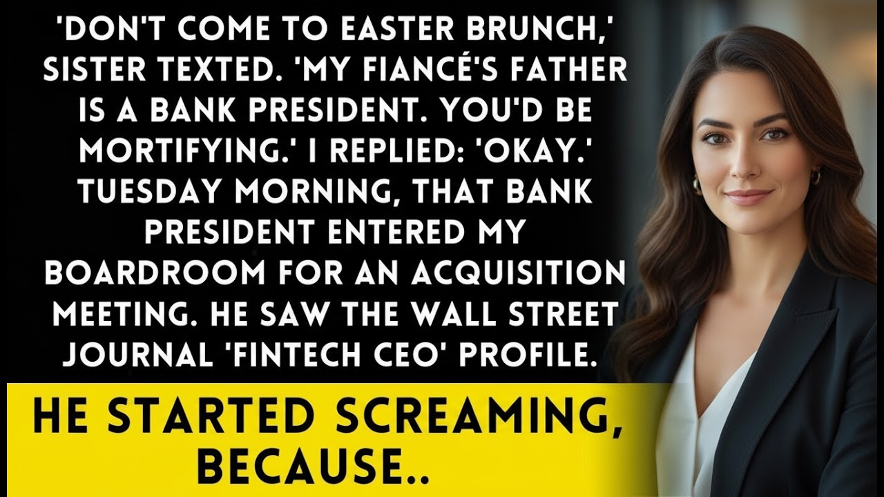 Sister Said 'Skip Easter My Fiancé's Parents Own A Bank' Until His Father Walked Into My Boardroom