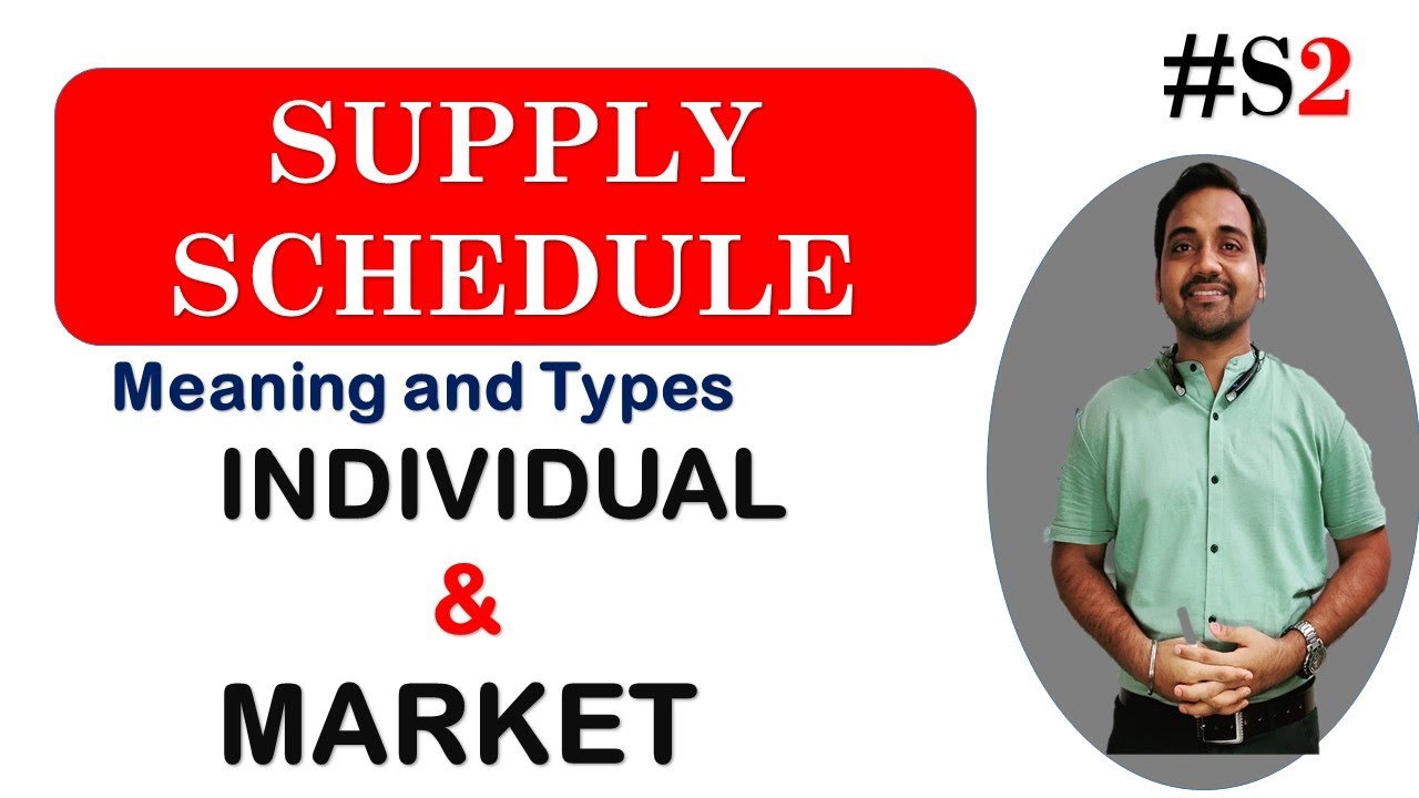 🔴 Supply Schedule | Individual and Market Supply Schedule| Types of supply Schedule | Video 2