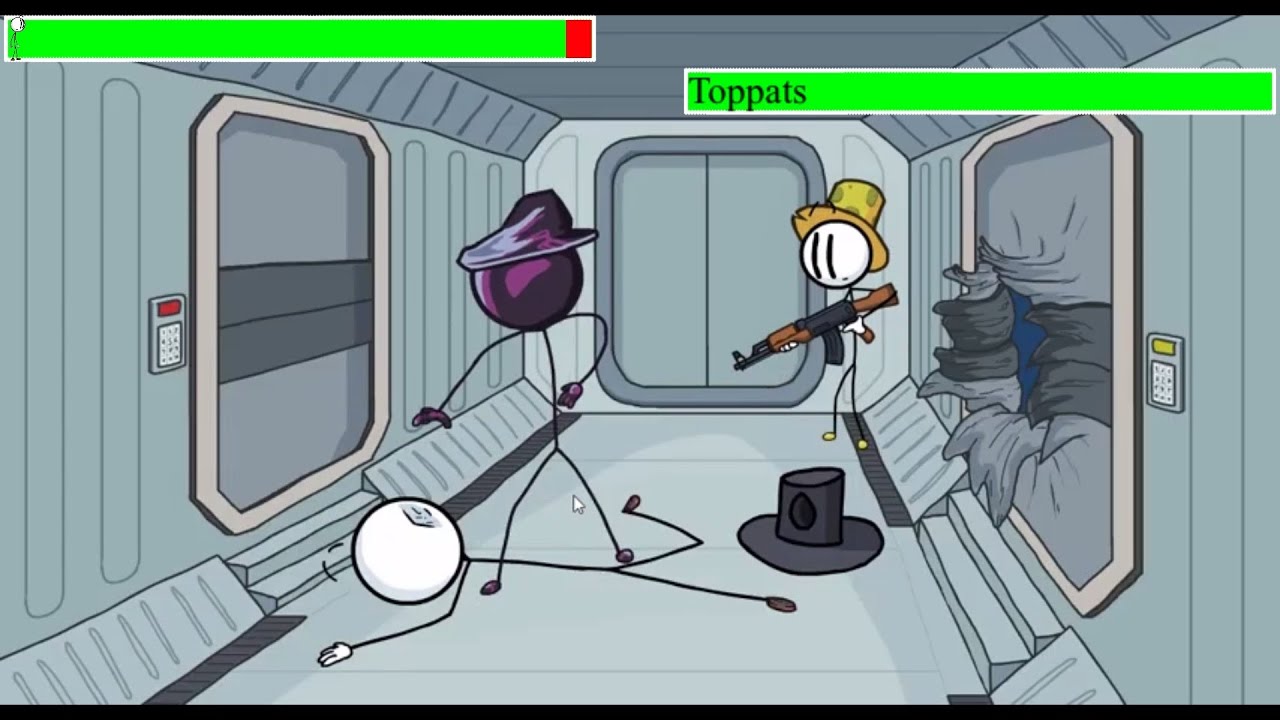 Henry Stickmin (Free Man) with Healthbars