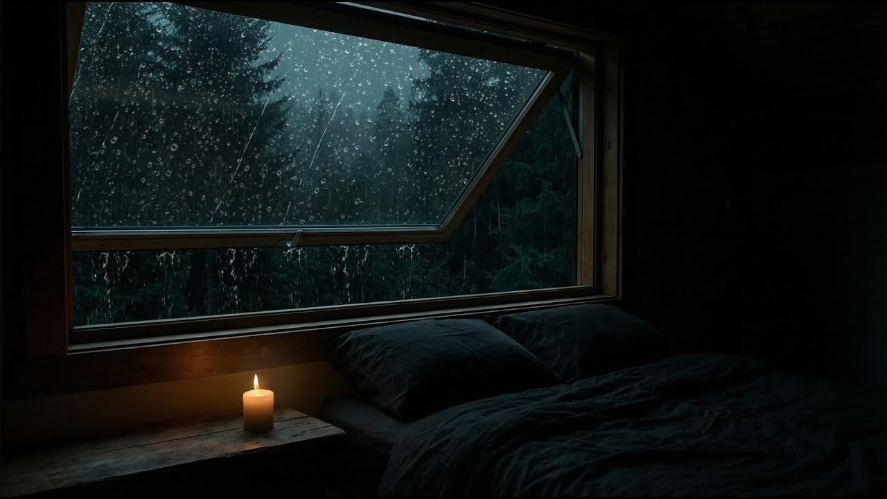 Rain Sounds for Sleeping – Night Heavy Rain & Thunder sounds for Insomnia Relief