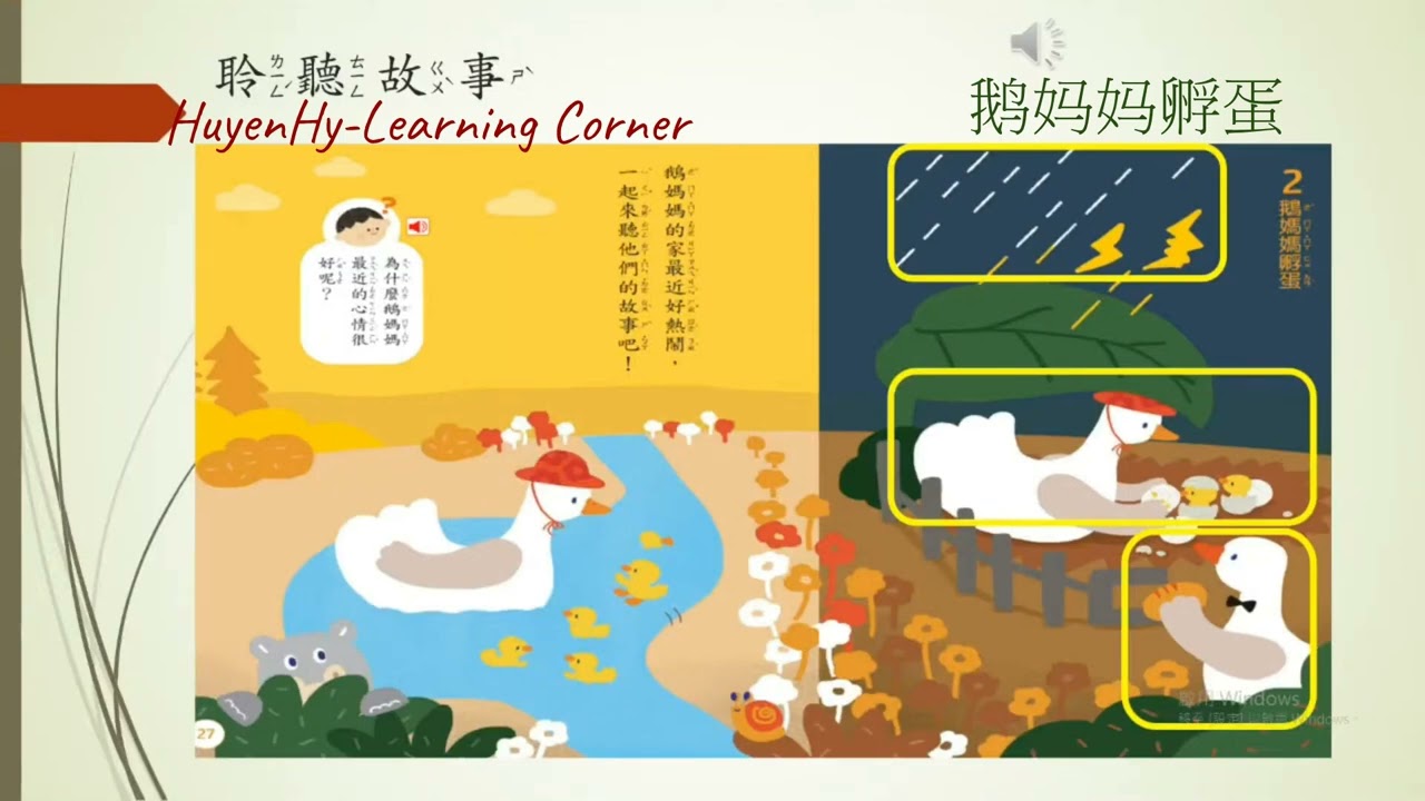 Lesson2 The goose mother and her goslings  - Bài 2 Ngỗng mẹ ấp trứng
