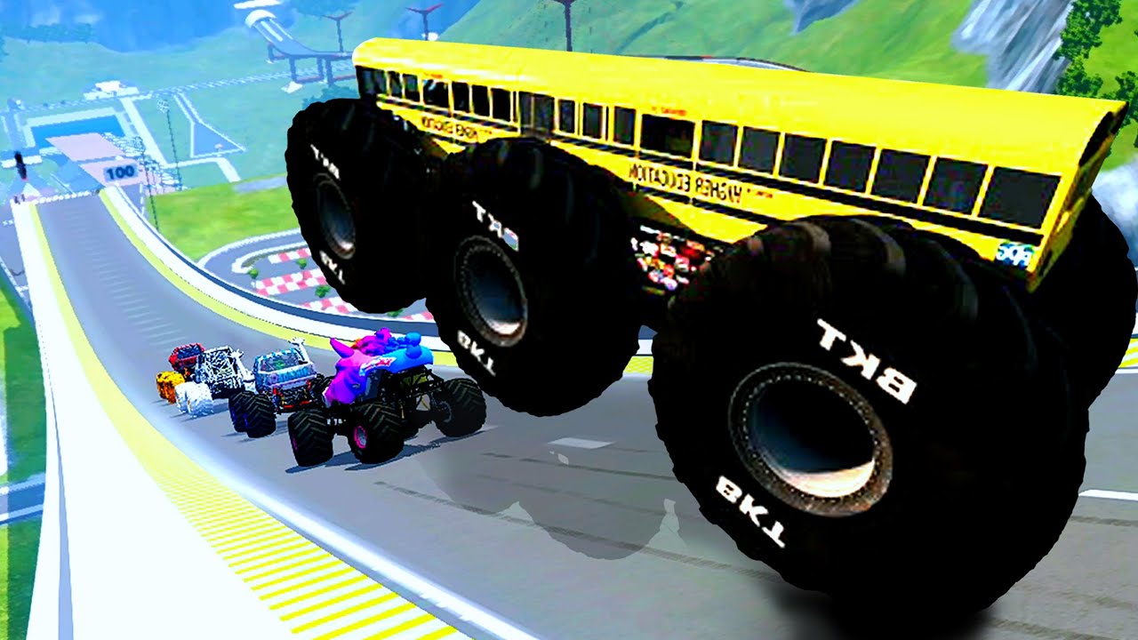Epic High Speed monster trucks jumps stunts & crashes #020 | BeamNG Drive