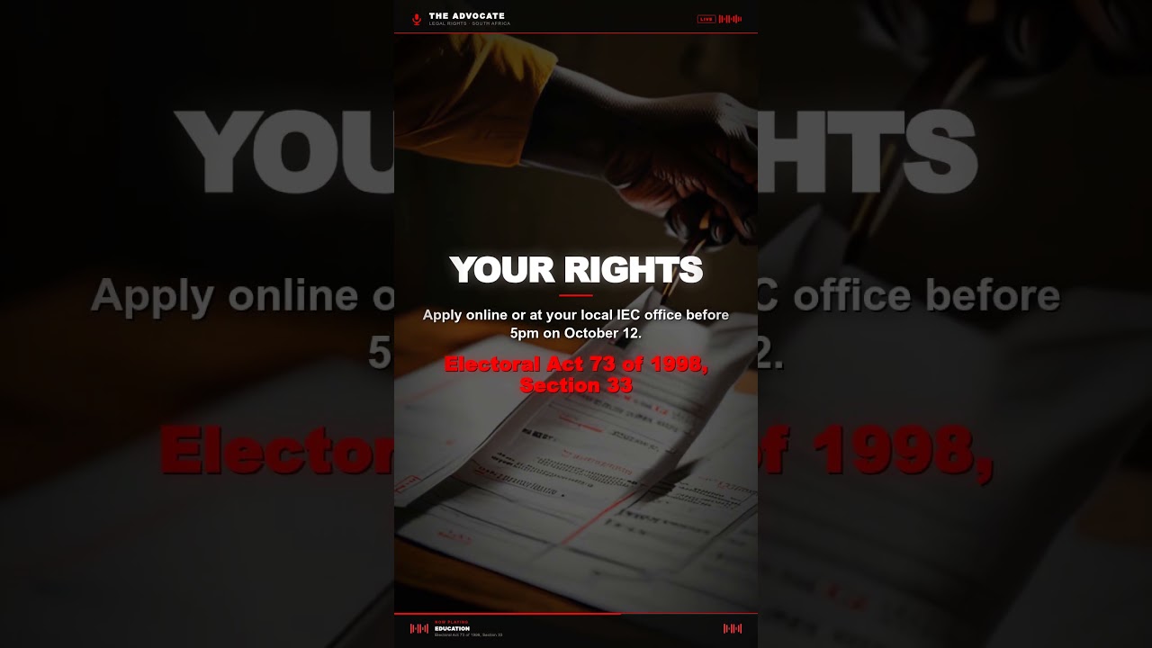 LGE 2026 special vote applications open for eligible voters #shorts #theadvocate.co.za