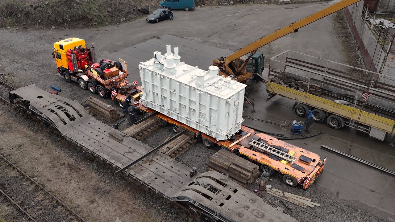 Погрузка Трансформатор 134 ТОННЫ! Перевозим НЕГАБАРИТНЫЙ груз. Негабаритные грузоперевозки