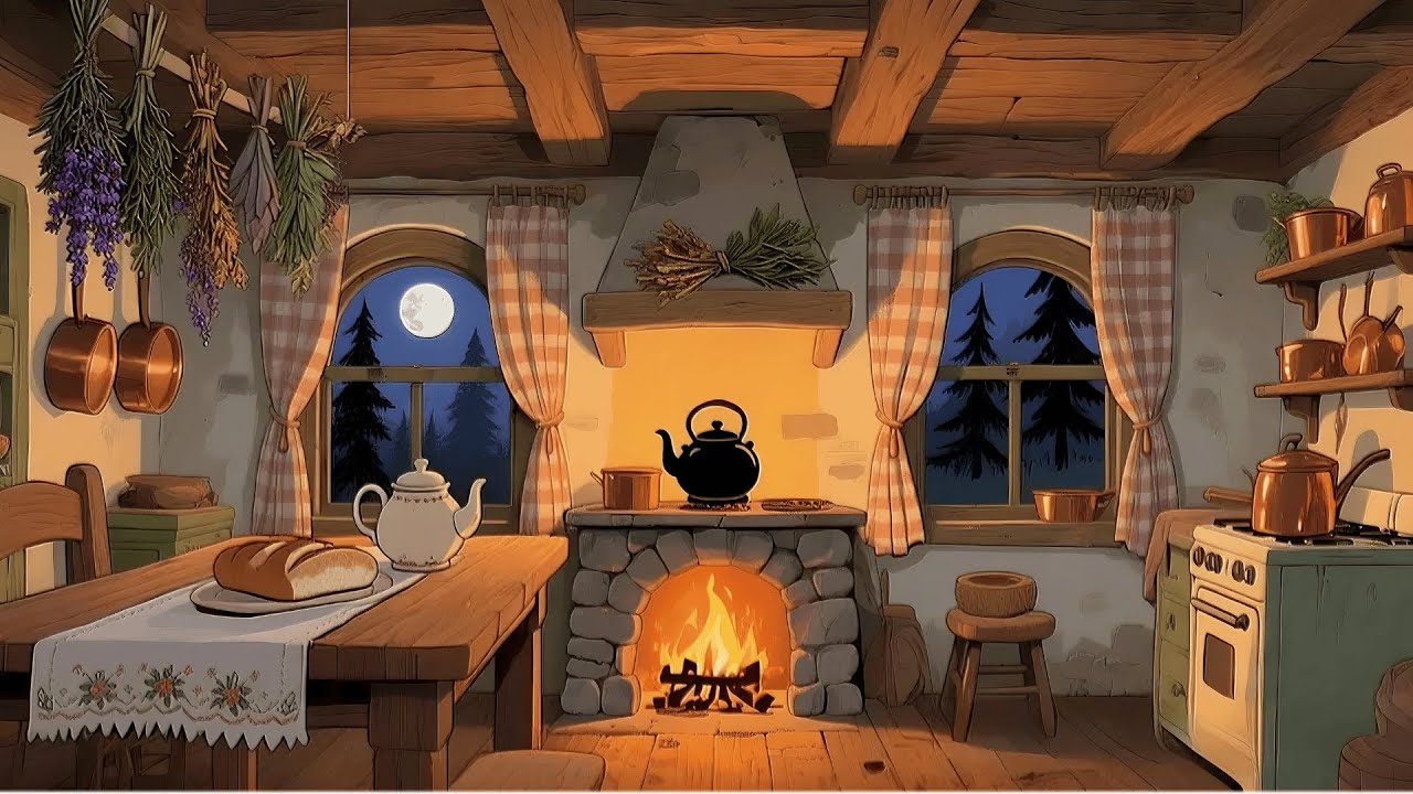 A 1940s Kitchen at Night &mdash; Soft Oldies Playing, Warm Light, and the Comfort of Home