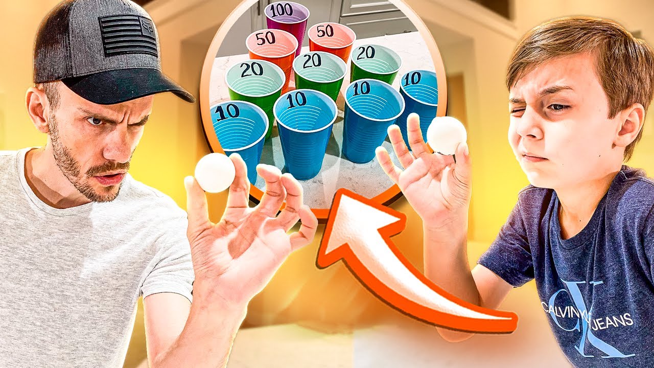 JOGO DOS COPOS COM BOLINHA DE PING PONG - Fam&iacute;lia Brancoala