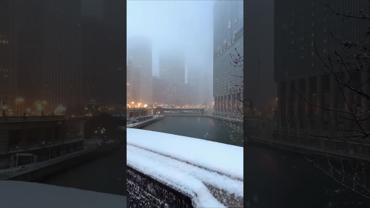 Весь Чикаго покрыт снегом ❄️🤍, в Чикаго холоднее, чем в любом другом городе США.