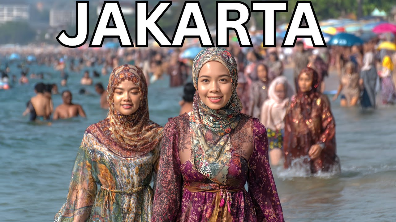 🇮🇩🌴🏖 JAKARTA INDONESIA 🏖🌊 KOTA TUA OLD TOWN & ANCOL BEACH WALKING TOUR, 4K HDR 