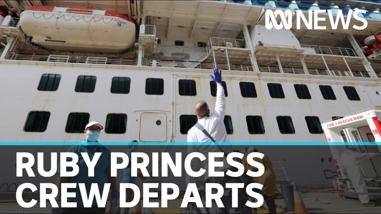 First Ruby Princess crew members disembark after coronavirus isolation | ABC News