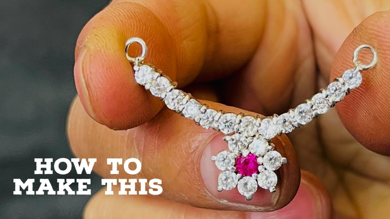 Diamond Pendant Necklace making from scratch Silver